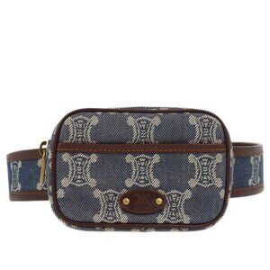 Celine Blue Denim Macadam Belt Bum Bag #SYS00/44 182940